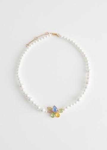 Other Stories Mother Of Pearl Necklace - White