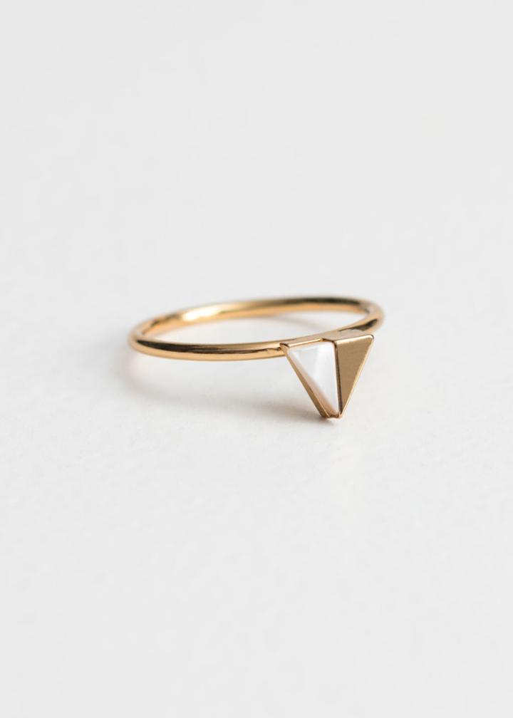 Other Stories Duo Triangle Ring - White