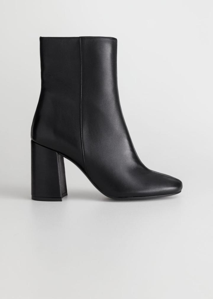 Other Stories High Leather Ankle Boots - Black