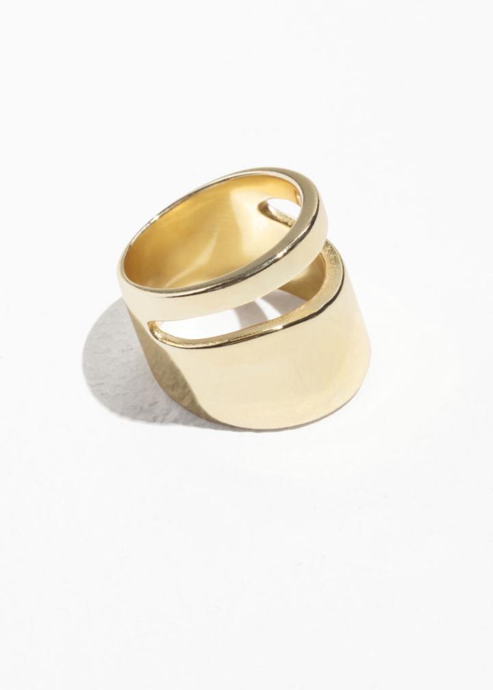 Other Stories Cutout Chunky Ring - Gold