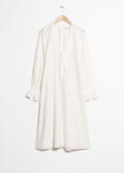 Other Stories Plunging Jacquard Midi Dress - White