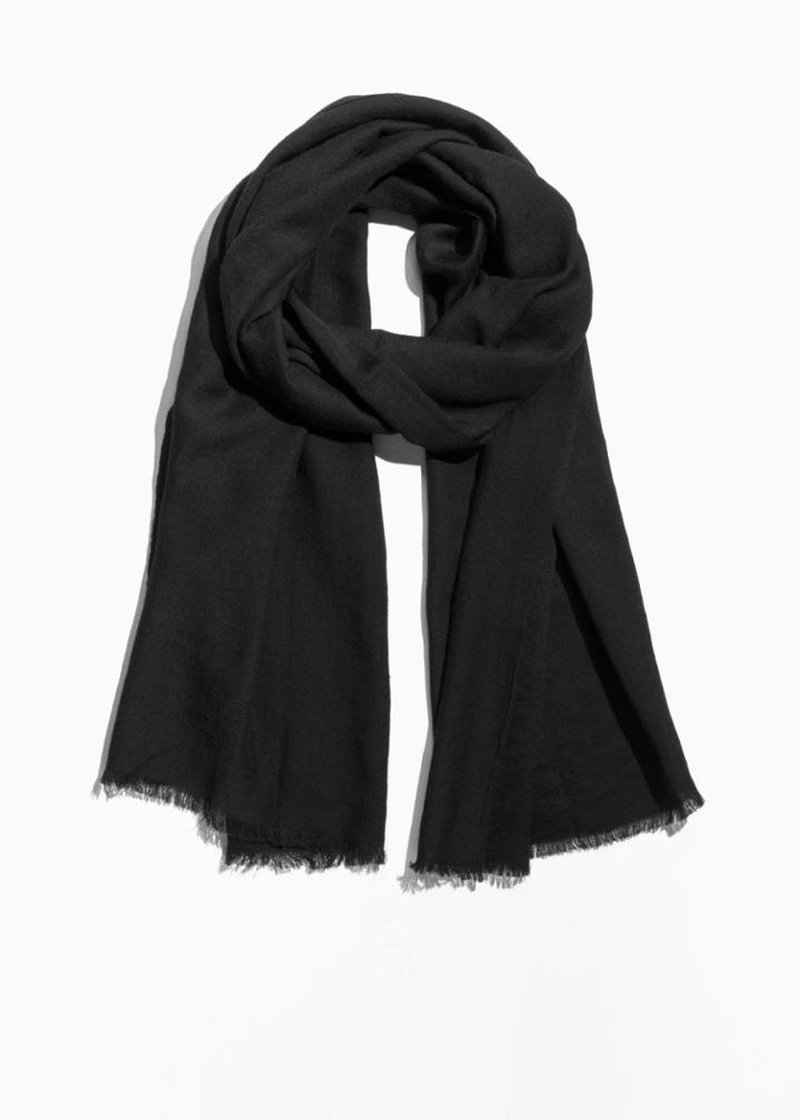 Other Stories Lightweight Wool Scarf - Black