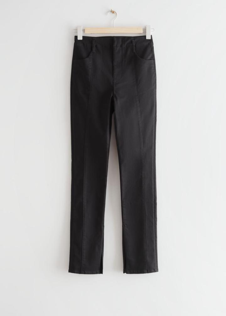 Other Stories Slim Slit-cuff Jeans - Black