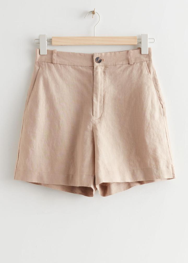 Other Stories Linen Shorts - Beige