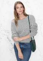 Other Stories Wool Blend Cable Knit Sweater - Grey