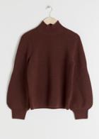 Other Stories Puffy Sleeve Sweater - Brown