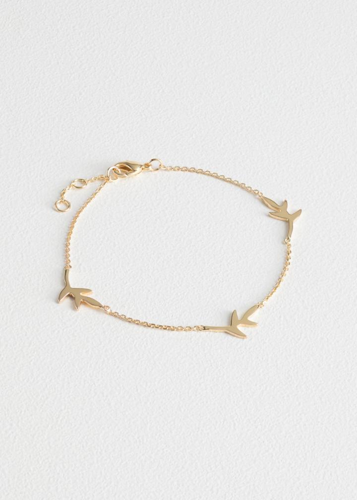 Other Stories Olive Branch Chain Bracelet - Gold
