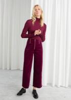 Other Stories Trio Zipper Velvet Trousers - Red