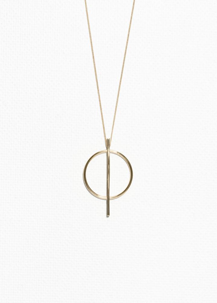 Other Stories Geometric Circle Necklace - Gold