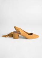 Other Stories Suede Lace Up Slingback Pumps - Yellow