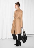 Other Stories Belted Wool Blend Trenchcoat - Beige