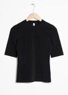 Other Stories Fitted Three Quarter Sleeve Tee - Black
