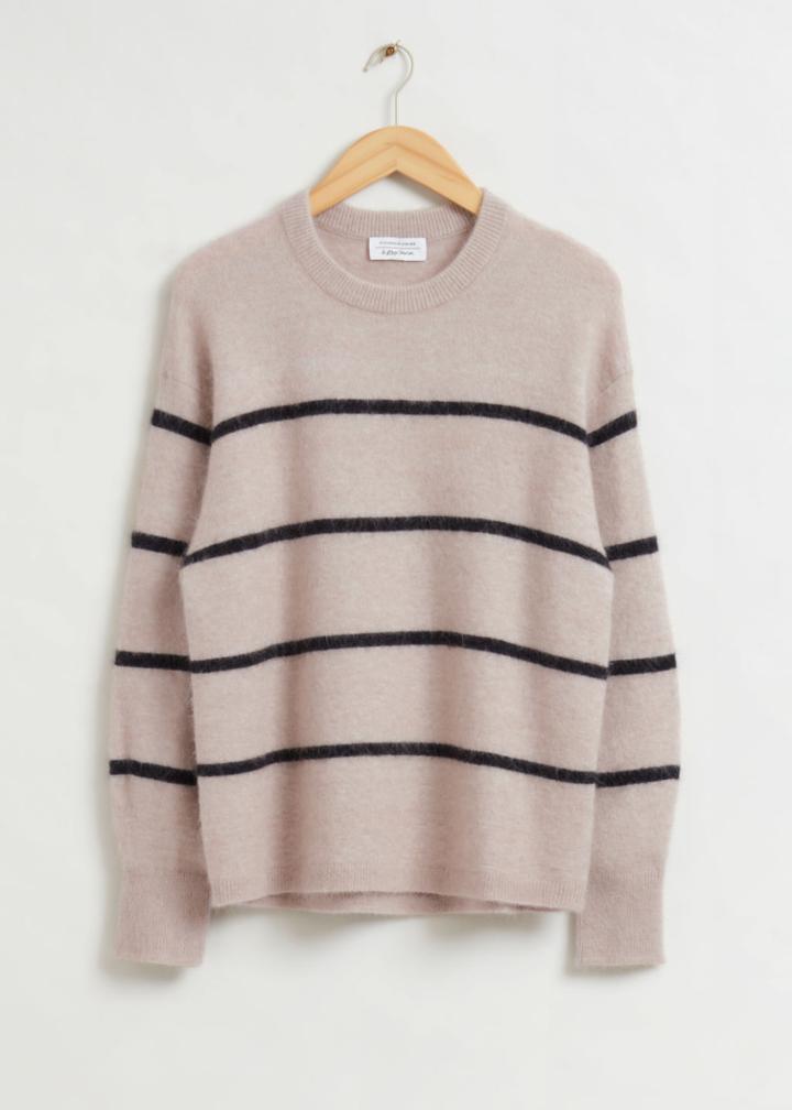 Other Stories Relaxed Alpaca Striped Sweater - Rust