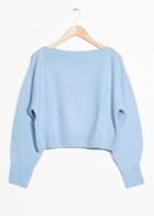 Other Stories Cropped Boatneck Sweater - Blue