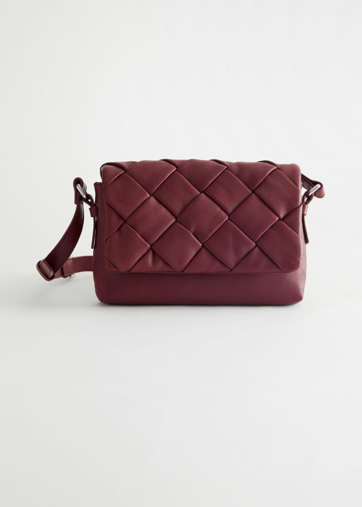 Other Stories Braided Leather Crossbody Bag - Red