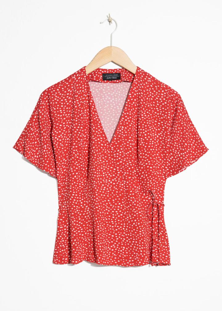Other Stories Printed Wrap Blouse - Red