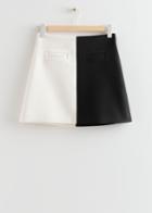 Other Stories Color Block Mini Skirt - White