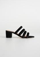 Other Stories Heeled Suede Four Strap Sandal - Black