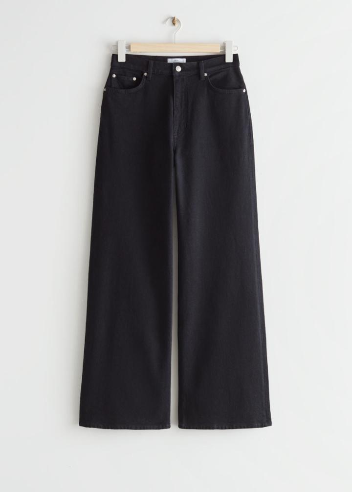 Other Stories Treasure Cut Jeans - Black