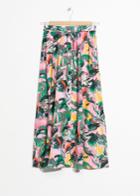 Other Stories Tropical Print Midi Skirt - Pink