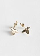 Other Stories Front Back Leaf Earrings - Gold