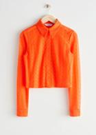 Other Stories Fitted Lace Shirt - Orange