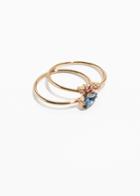 Other Stories Jewelled Ring Set - Blue