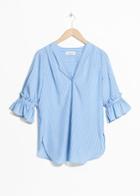 Other Stories Frill Sleeve Blouse - Blue