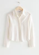 Other Stories Criss-cross Tie Shirt - White