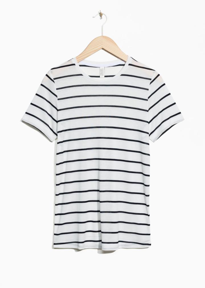 Other Stories Rib Tencel T-shirt - White