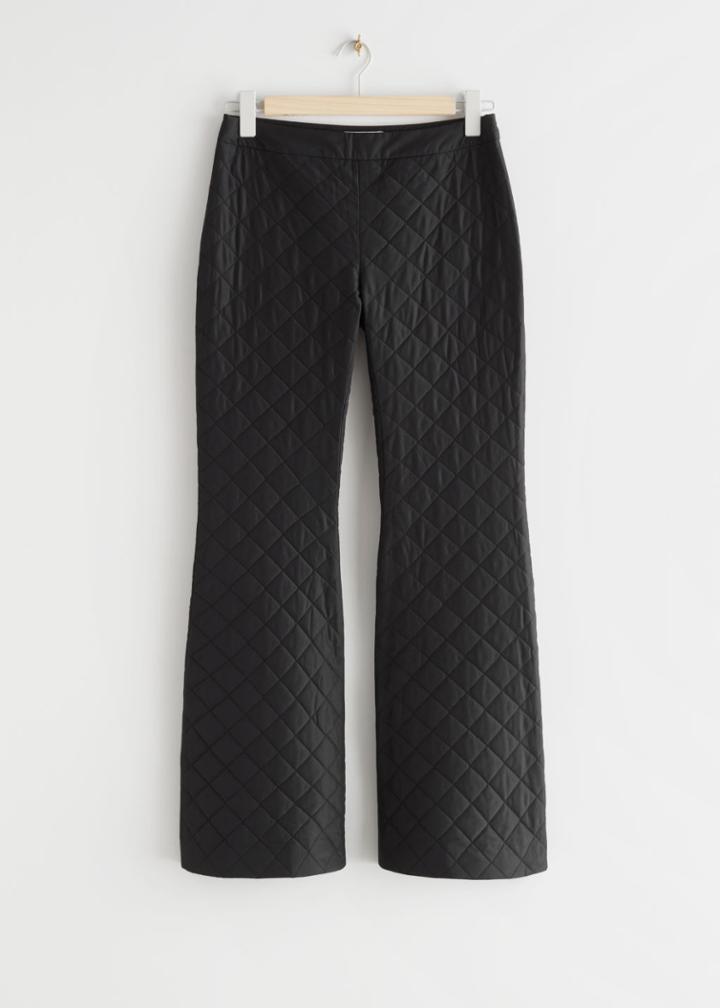 Other Stories Flared Padded Outdoor Pants - Black
