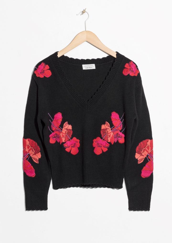 Other Stories Knit Embroidery Sweater