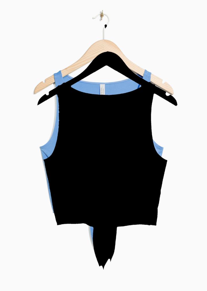 Other Stories Cupro Tie Hem Top - Blue