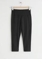 Other Stories Quick-dry Mid Length Yoga Tights - Black