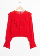 Other Stories Ruffle Blouse - Red