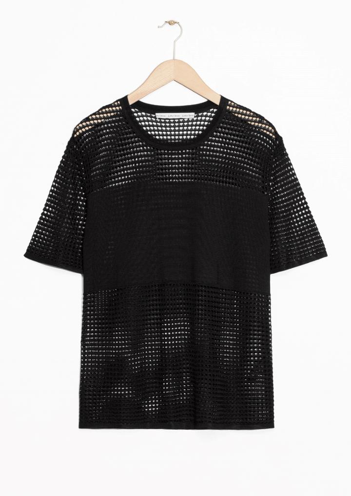 Other Stories Open Mesh Knit Top