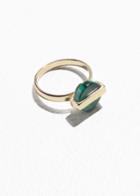 Other Stories Circle Stone Bar Ring - Green