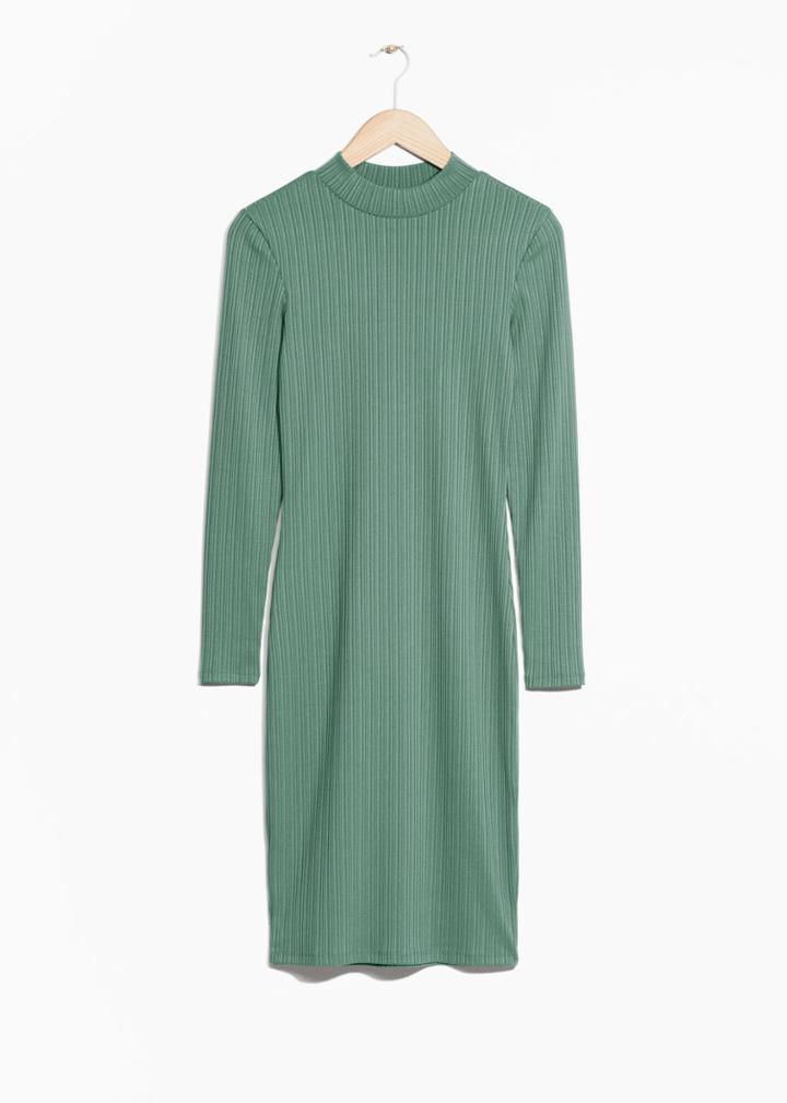 Other Stories Tight Rib Dress - Green