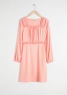 Other Stories Lace Trim Satin Mini Dress - Pink