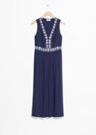 Other Stories Embroidery Maxi Dress - Blue