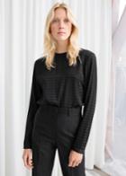 Other Stories Houndstooth Top - Black