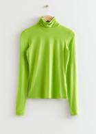 Other Stories Fitted Turtleneck Top - Green