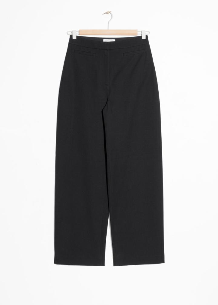 Other Stories Cotton Blend Chinos - Black