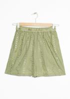 Other Stories Embroidered Butterfly Shorts - Green