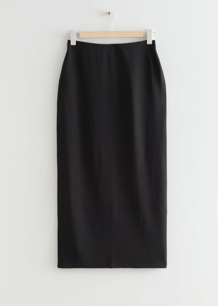 Other Stories Fitted Pencil Midi Skirt - Black