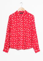 Other Stories Cherry Print Button Down - Red