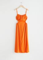 Other Stories Strappy Cut-out Midi Dress - Orange