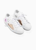 Other Stories Leather Glitter Sneaker - White