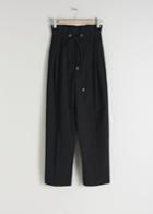Other Stories Straight Paperbag Waist Trousers - Black