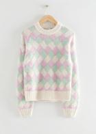 Other Stories Relaxed Checked Wool Sweater - Green